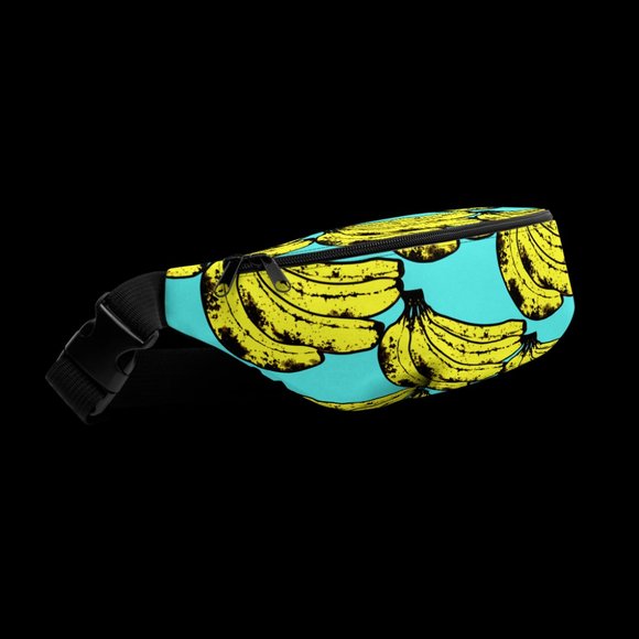 Brand New! Aqua Banana Print Fanny Pack/Crossbody Bag - Picture 5 of 7